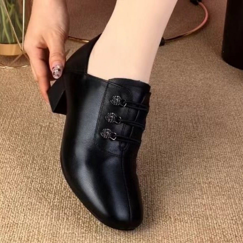 Damen Schnürschuhe mit Blockabsatz Elegante Höhe Schuhe - BerlinGlamour
