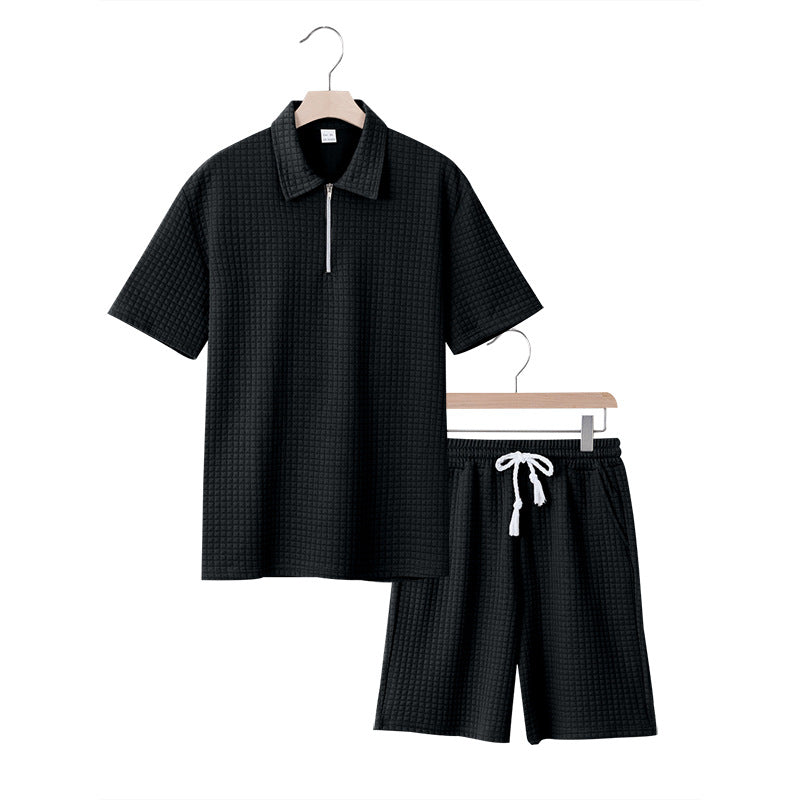 Herren Kurzarm Set Elastisch Modern Strukturiert