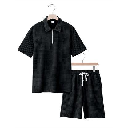 Herren Kurzarm Set Elastisch Modern Strukturiert