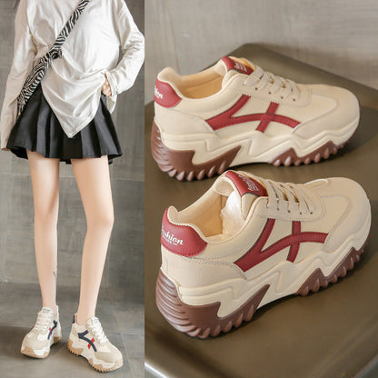Damen Sneaker Sportlich Chunky Weich Laufsohle