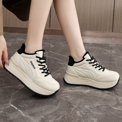 Damen Sneaker Plateau Sportlich Rutschfest mit Weichem Innenfutter