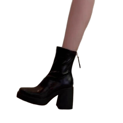Damen Stiefeletten Elegant Blockabsatz Modern