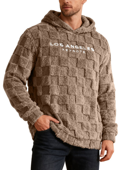 Herren Fleece Pullover Kapuzenpullover Waffelmuster Warm