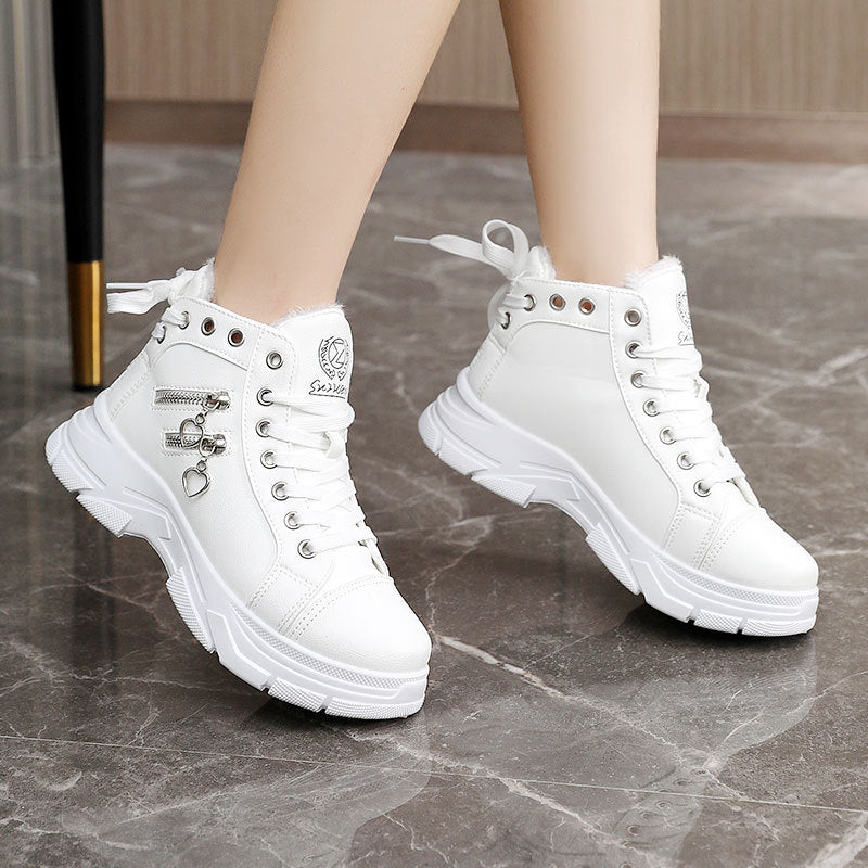 Damen Sneaker Warm High-Top Flauschig Mode