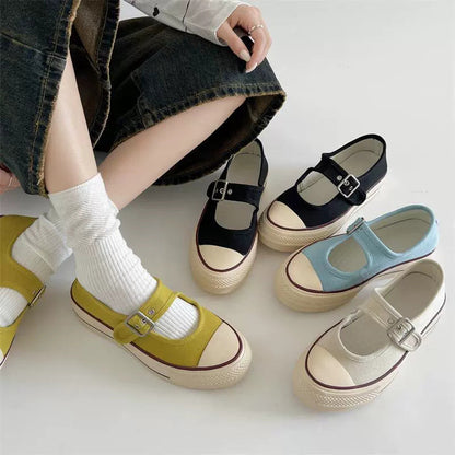 Damen Schuhe Mary Jane Weich Moderne Riemen Schuhe - BerlinGlamour