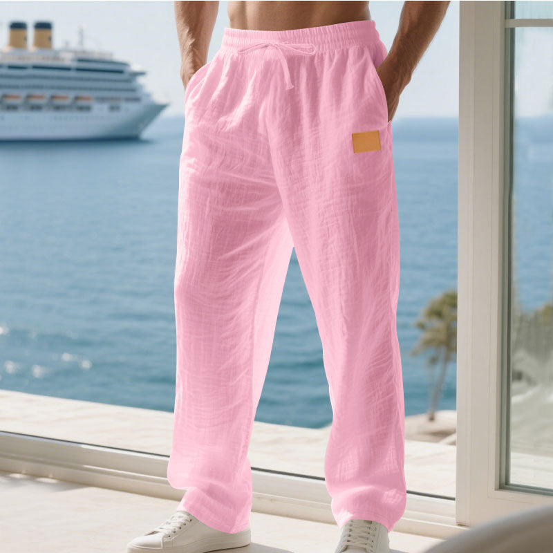 Herren Sommerhose Leicht Leinen Bequem Luftig