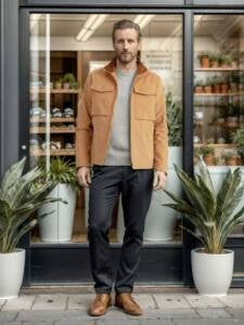 Herren Jacke Übergangsjacke Modern mit Taschen