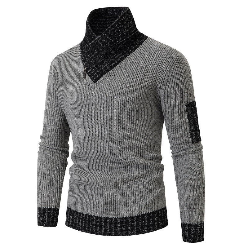 Herren Pullover Asymmetrischer Kragen Strukturiert Modern
