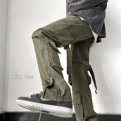 Herren Cargo-Hose Modern mit Reißverschluss-Taschen
