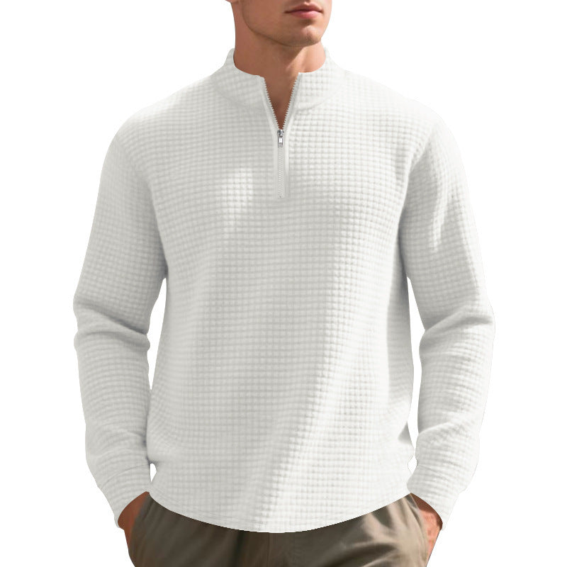 Herren Sportpullover Struktur Optik Reißverschluss Modern