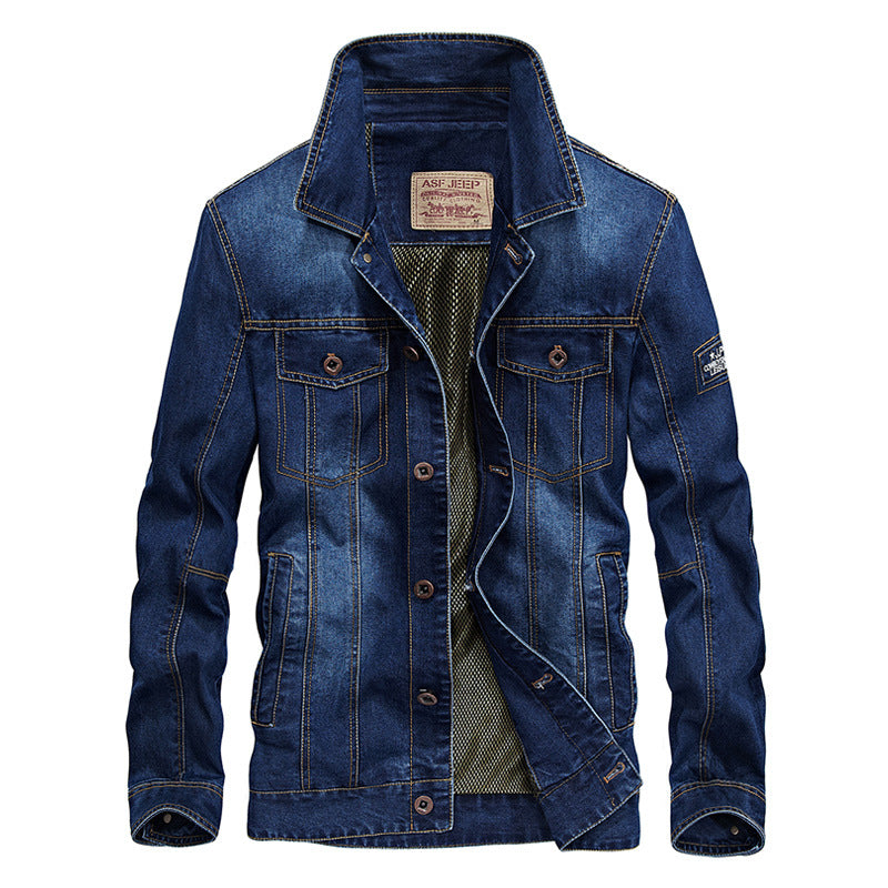Herren Jeansjacke Moderne Funktionsjacke Mit Taschen
