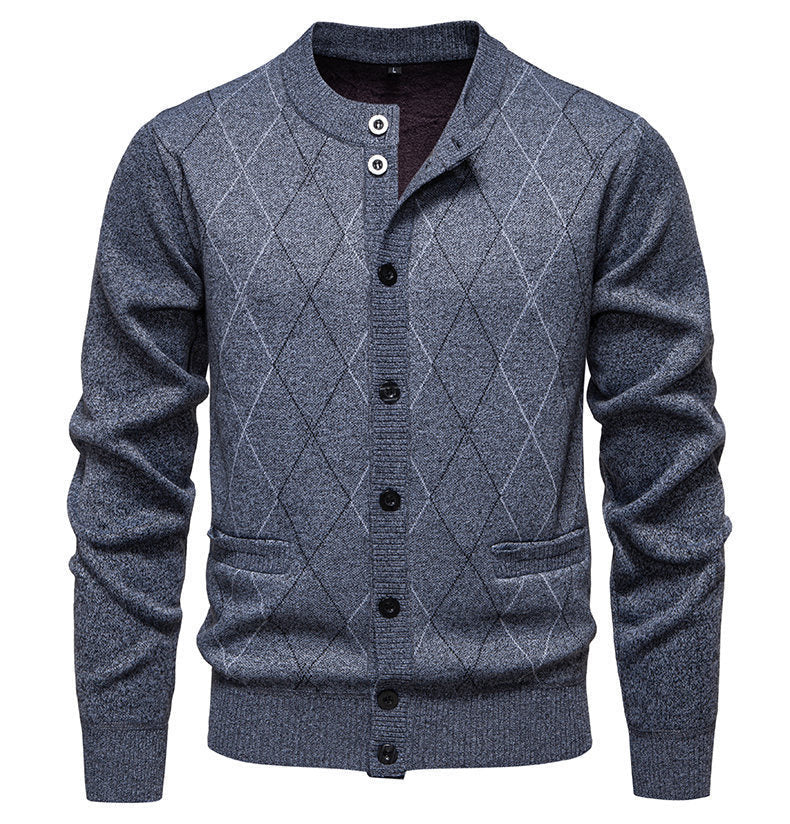 Herren Strickjacke Modern Diamantmuster Elegent