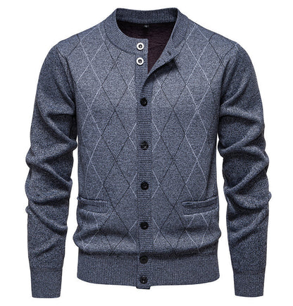 Herren Strickjacke Modern Diamantmuster Elegent