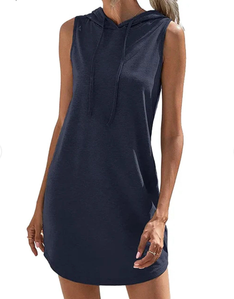 Damen Kapuzenkleid Atmungsaktiv Leicht Jersey