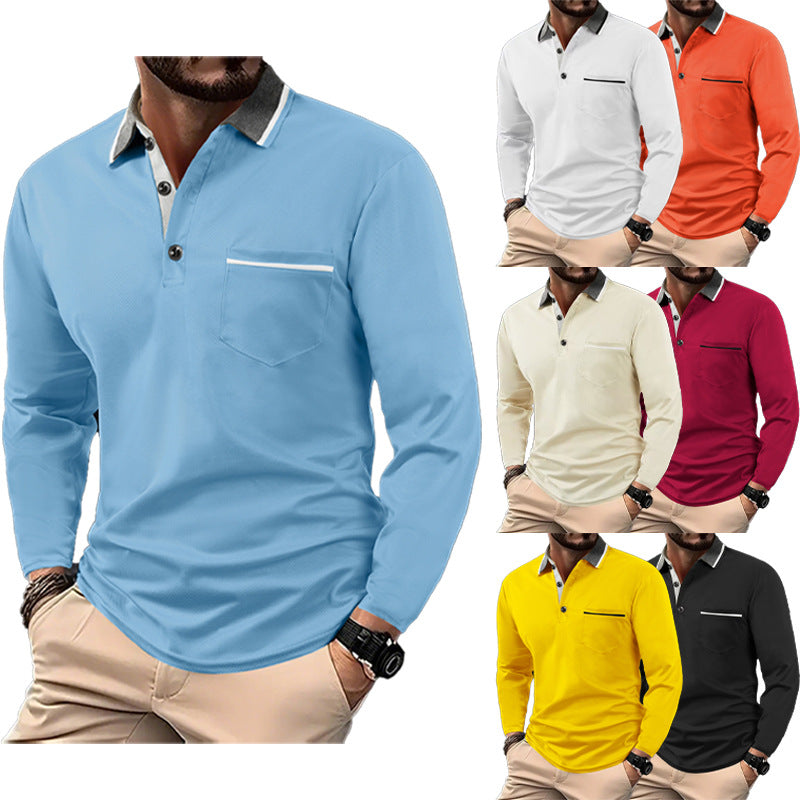 Herren Polohemd Modern Kragen Kontrastfarben Slimfit - BerlinGlamour