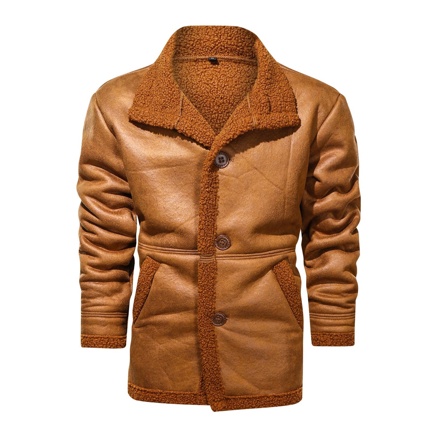 Herren Winterjacke Teddyfutter Warm Modern