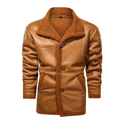 Herren Winterjacke Teddyfutter Warm Modern