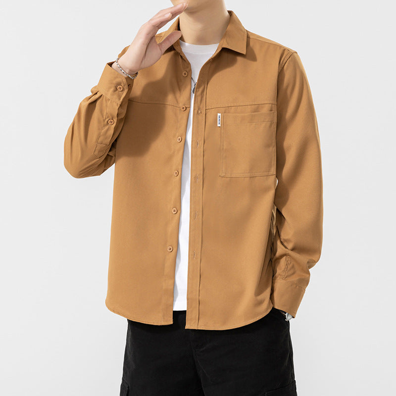 Herren Hemdbluse Lässig mit Utility Taschen Modern