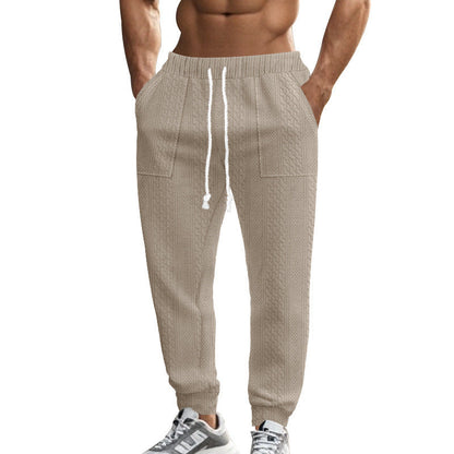 Herren Freizeithose Modern Strickdesign Schwarz