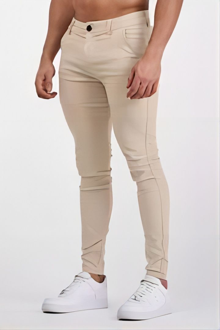 Herren Slim Fit Hose Stretch mit Taschen Modern