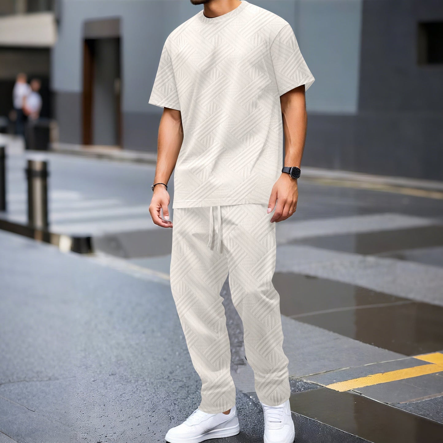 Herren Freizeitanzug Modern Geometrisches Muster Elastisch