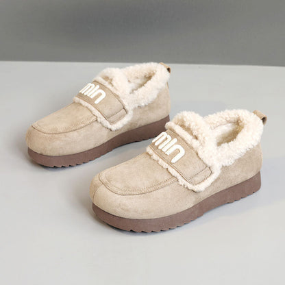 Damen Sneaker Plüsch Bequem Veloursleder Schwarz