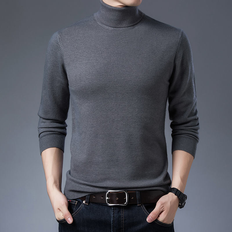 Herren Rollkragenpullover aus Merino Wolle Warm Elegant