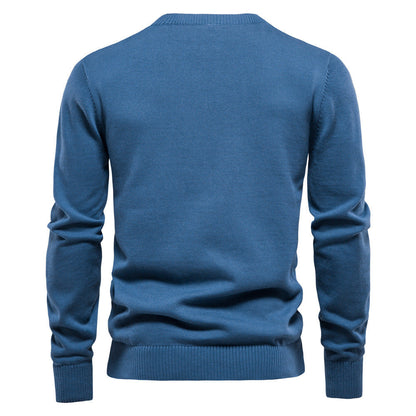 Strickpullover Herren Modern Henley Ausschnitt Feinripp