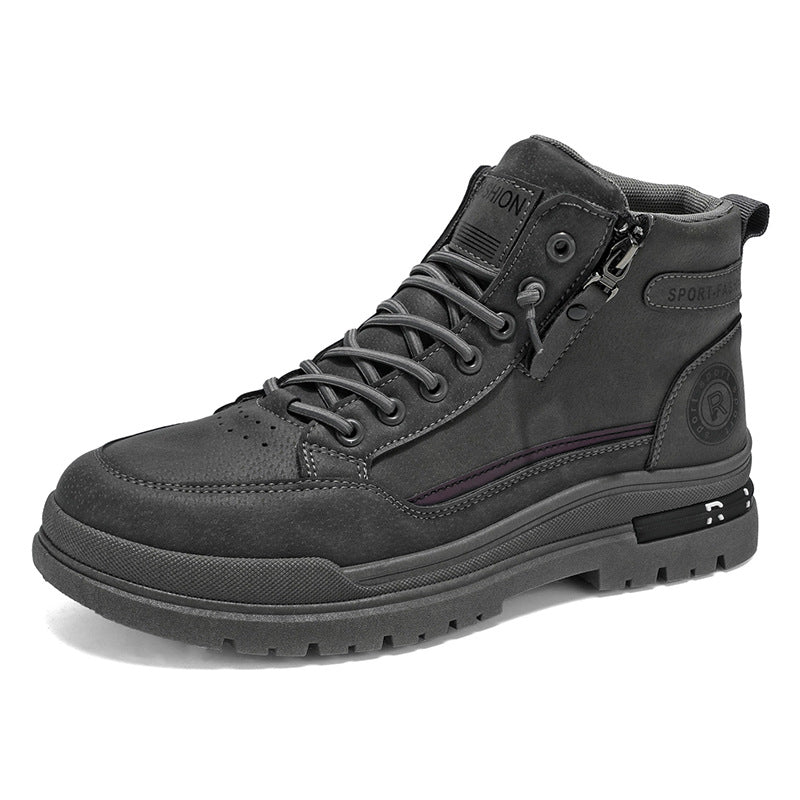 Damen Sneaker High-Top Schwarz mit Reißverschluss Modisch