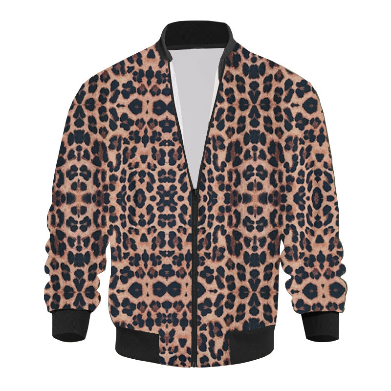 Herren Bomberjacke Leder Look Modern Style