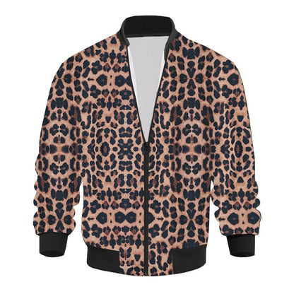 Herren Bomberjacke Leder Look Modern Style