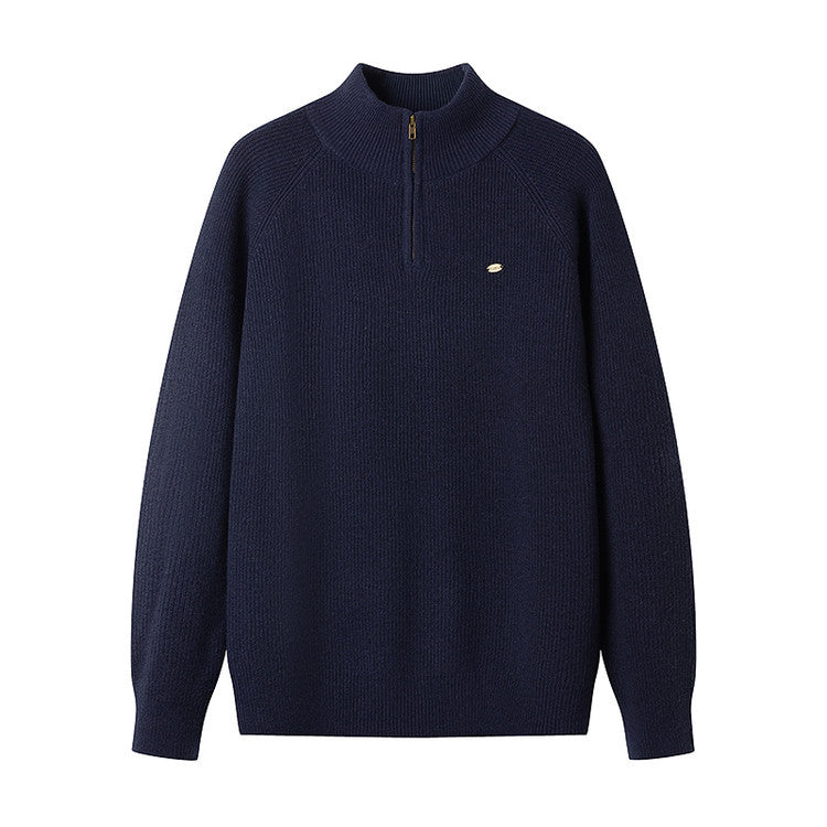 Herren Strickpullover Halbzipp Reißverschluss Modern