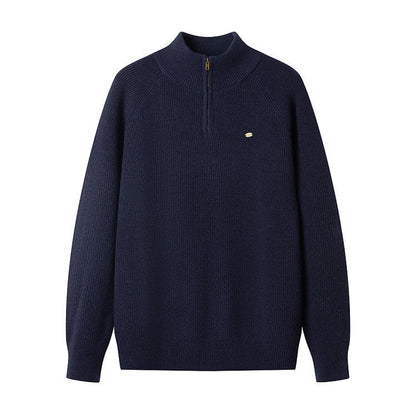 Herren Strickpullover Halbzipp Reißverschluss Modern