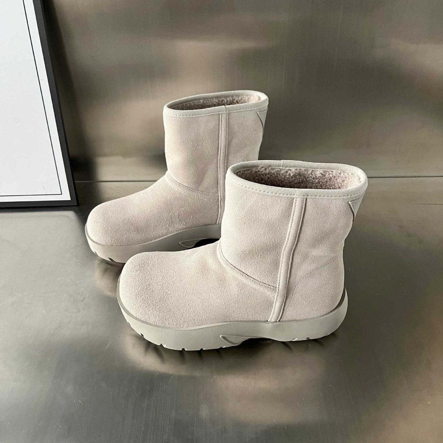 Fellgefütterte Winterstiefel Damen Warm Robust