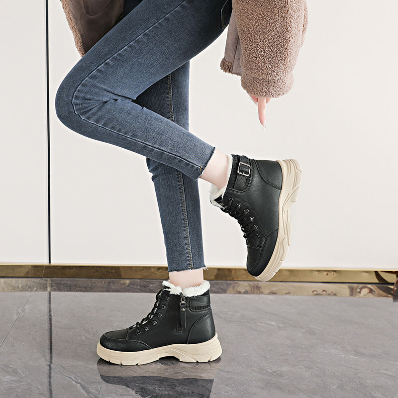 Damen Sneaker High-Top Winter Warm mit Fleece-Innenleben