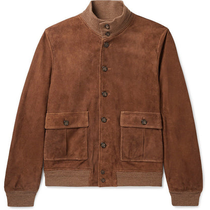 Lederjacke Herren Wildleder Modern Mit Taschen