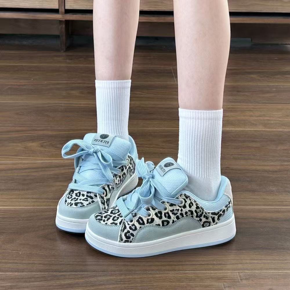 Damen Sneaker Sportlich Leoparden Muster Bequem - BerlinGlamour