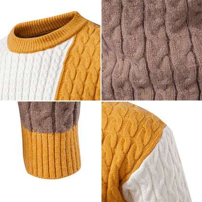 Strickpullover Herren Modern Farbblock Optik Trendy