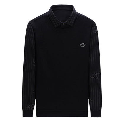 Herren Sweatshirt Elegantes Design Hemdkragen Modern