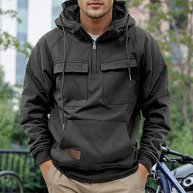 Herren Anorak Funktionsjacke Wasserabweisend mit Taschen - BerlinGlamour