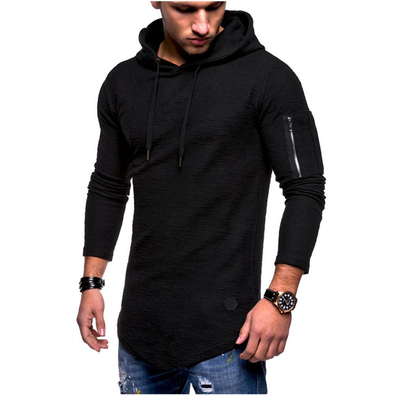 Herren Hoodie Modern Reißverschluss Grau Urban