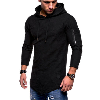 Herren Hoodie Modern Reißverschluss Grau Urban