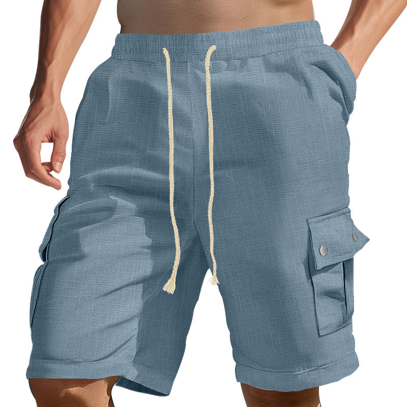 Herren Cargo Shorts Bequem mit Taschen und Kordelzug