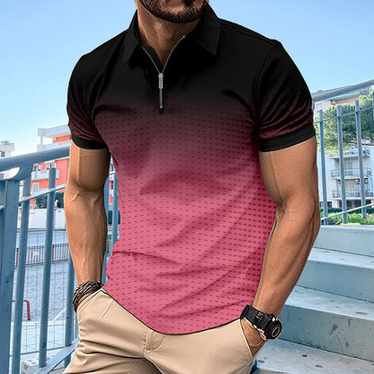 Herren Polohemd Modern Farbverlauf Kurzarm