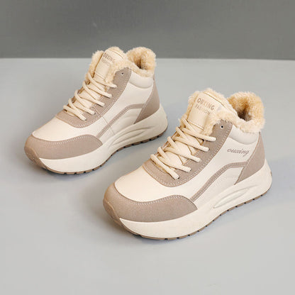 Damen Sneaker Sportlich High-Top Warmfleece Rutschfest