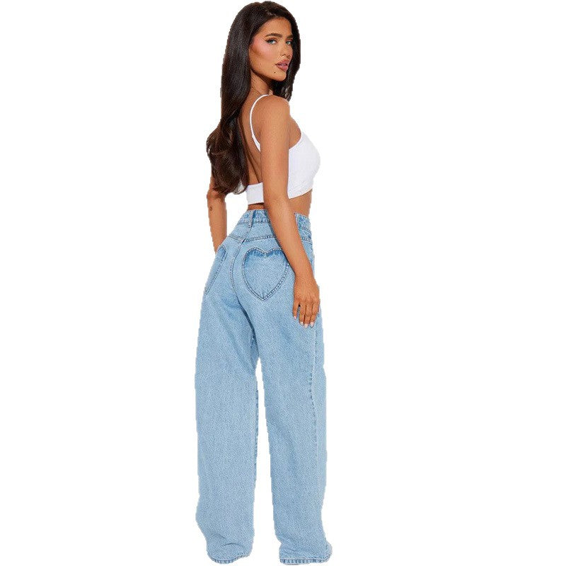 Hohe Damen Jeans Weite Flared High Waist