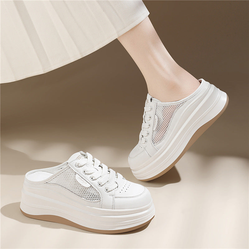 Damen Sneaker Plateau Bequem Atmungsaktiv Mesh