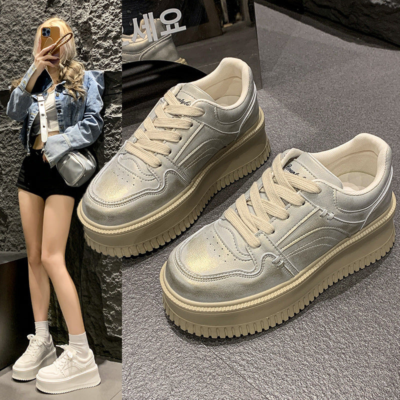 Damen Sneaker PlateauSchuhe Atmungsaktiv Komfortabel