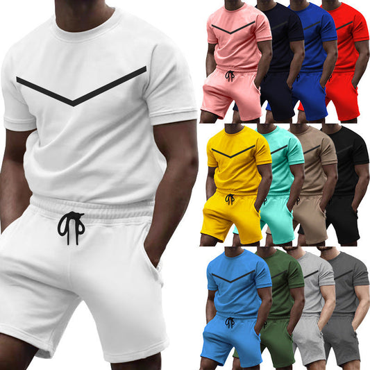 Herren Sportanzug Set Shorts Oberteil Laufbekleidung - BerlinGlamour