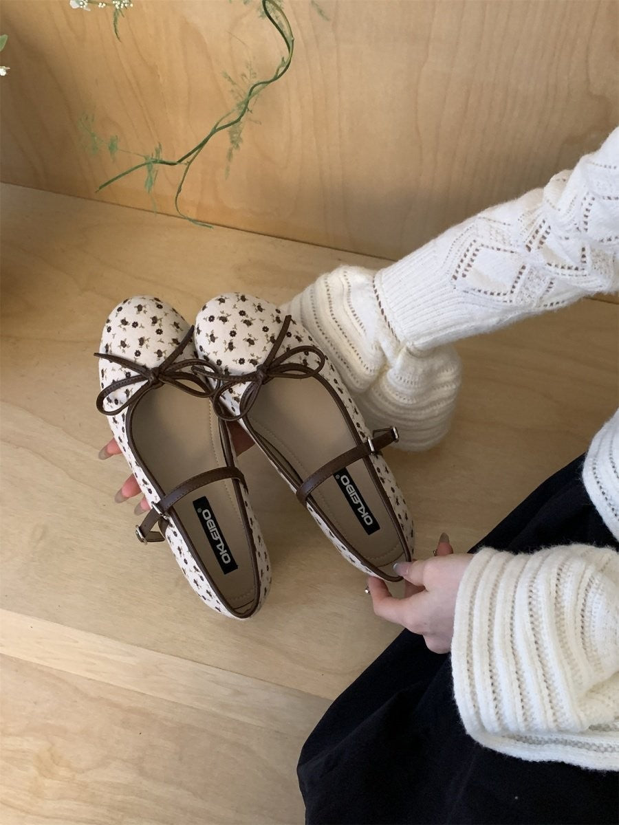 Damen Ballerinas Blumenmuster Sommer Mode Schuhe